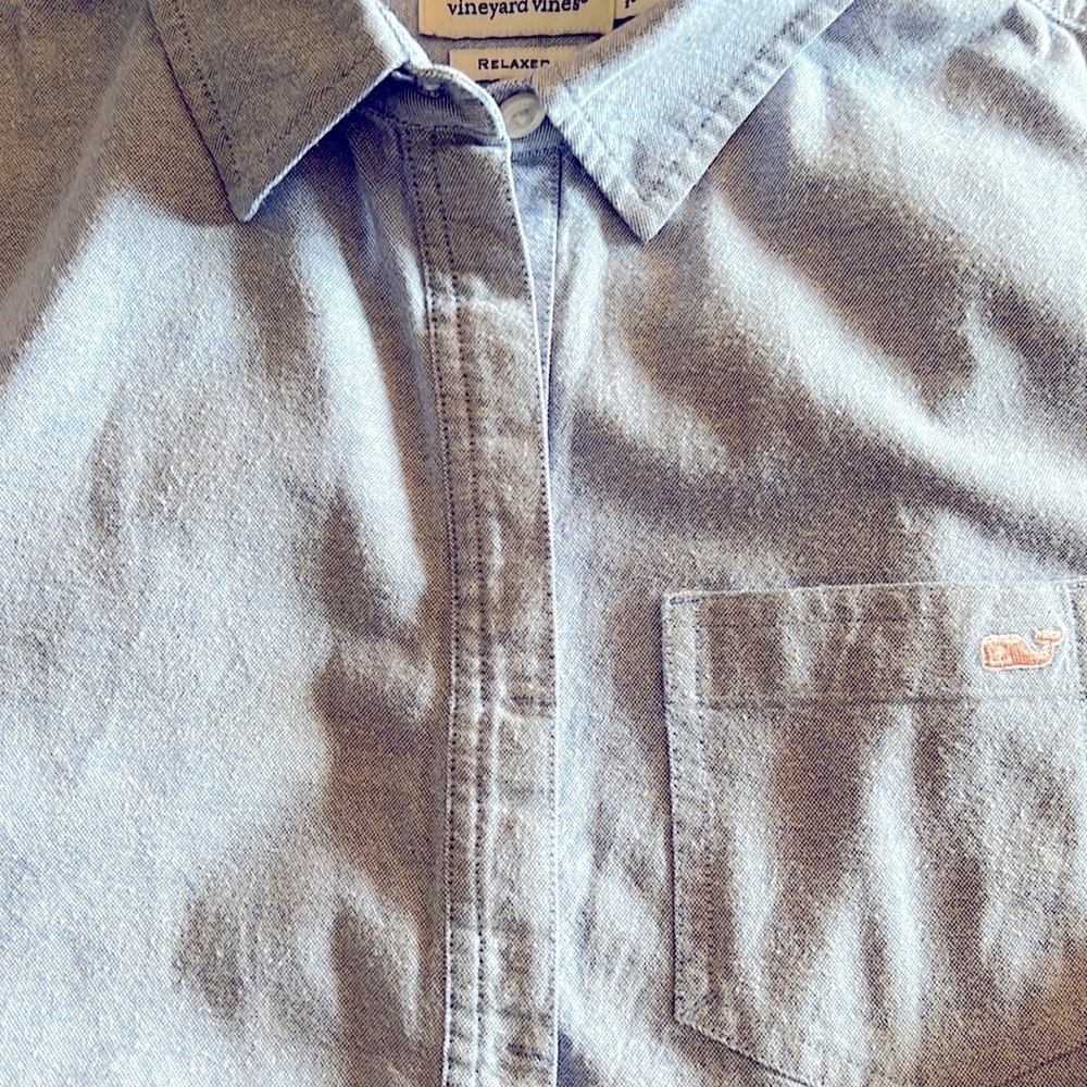 Vineyard Vines Classic Women’s Blue Long Sleeve Button Down Shirt Size 0 - Picture 6 of 8